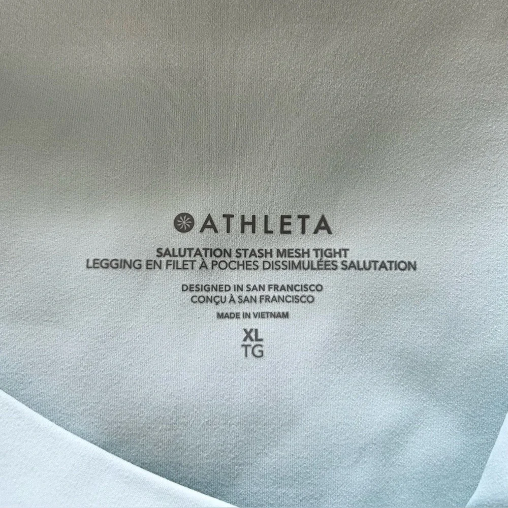 Athleta Salutation Stash High Rise‎ Mesh 7/8 Legging Dawn Blue XL